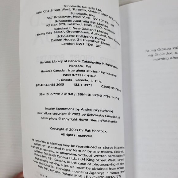 Haunted Canada by Pat Hancock True Ghost Stories Scholastic Canada 2003 Paperbac - Picture 5 of 16